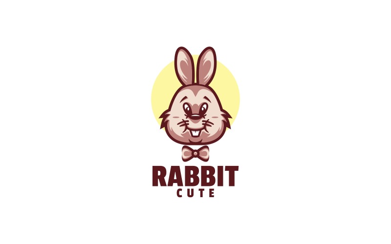 Rabbit Cute Simple Mascot Logo Logo Template
