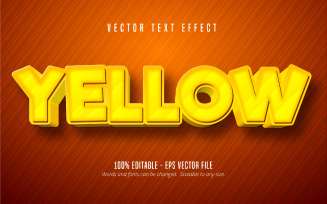 Yellow - Editable Text Effect, Yellow Color Cartoon Text Style, Graphics Illustration