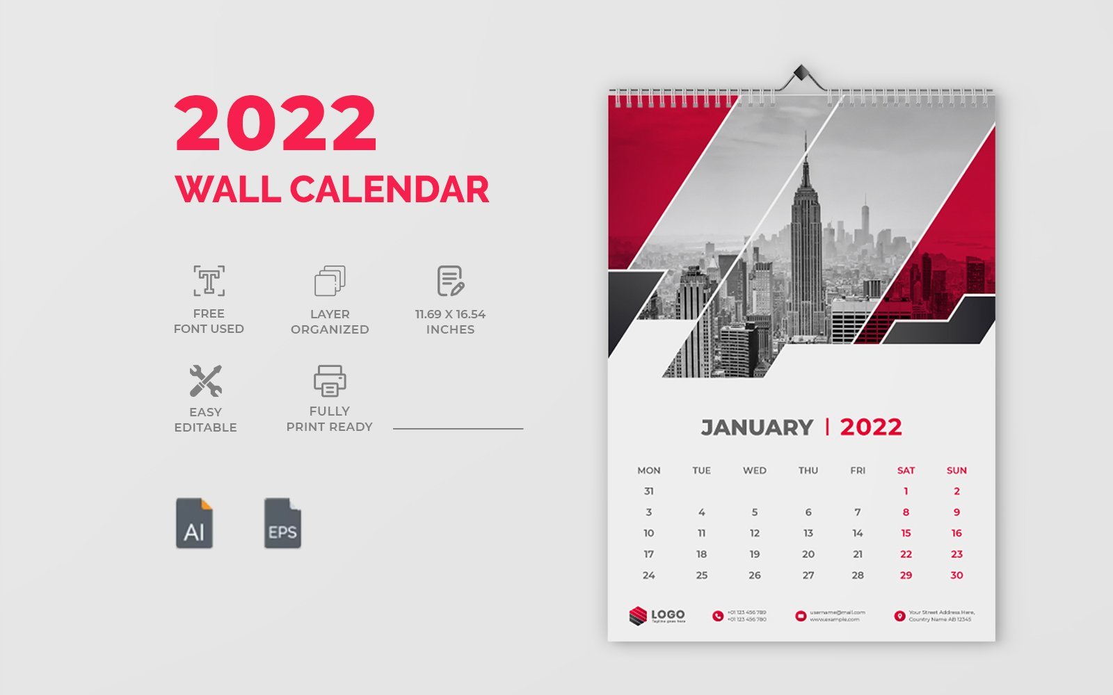 Template #220763 Calendar Calendar Webdesign Template - Logo template Preview
