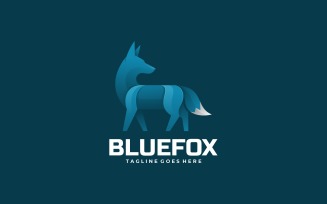 Blue Fox Gradient Logo Style