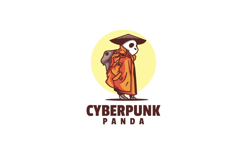 Cyberpunk Panda Simple Mascot Logo Logo Template