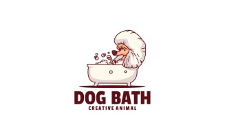 Dog Bath Mascot Cartoon Logo
