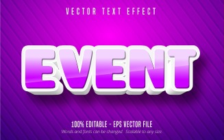 Event - Editable Text Effect, Purple Color Cartoon Text Style, Graphics Illustration