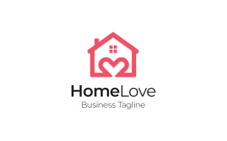 Home Love Real Estate Logo Design Template