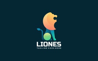 Lion Gradient Colorful Logo Style