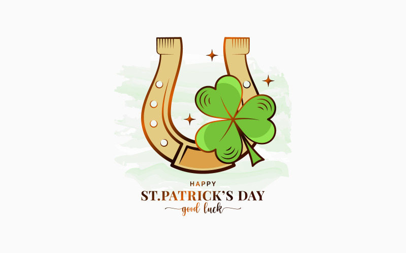 Patrick day Card With Lucky Horseshoe Corporate Identity