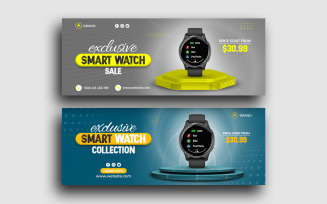 Watch Sale Facebook cover web Banner Template