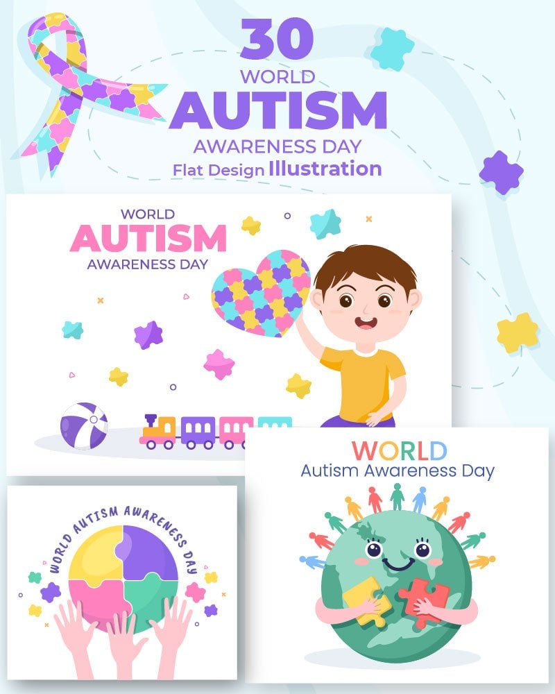 Kit Graphique #220802 Autisme Jour Divers Modles Web - Logo template Preview