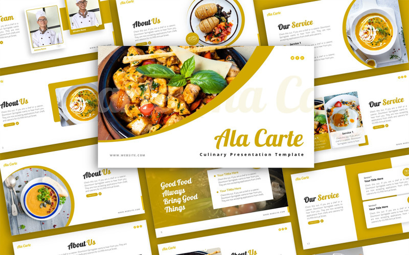 Ala Carte Culinary Presentation Template PowerPoint Template