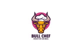 Bull Chef Mascot Cartoon Logo