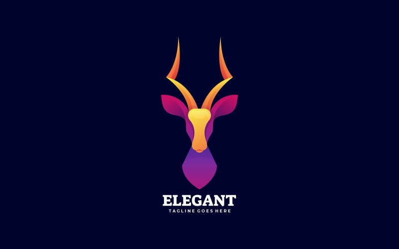 Elegant Deer Gradient Colorful Logo Logo Template