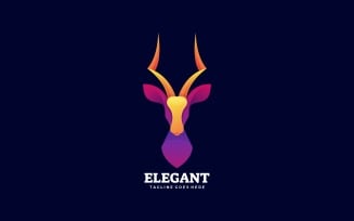 Elegant Deer Gradient Colorful Logo