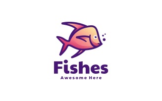 Fish Gradient Mascot Logo