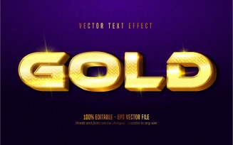 Gold - Editable Text Effect, Metallic Golden Text Style, Graphics Illustration