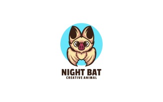 Night Bat Simple Mascot Logo