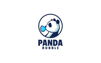 Panda Bubble Simple Mascot Logo