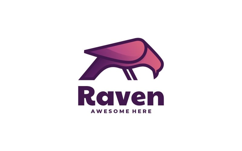 Raven Gradient Mascot Logo Logo Template