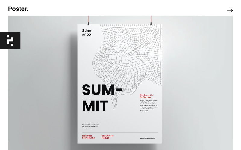 Summit Event Minimal Poster Template Corporate Identity