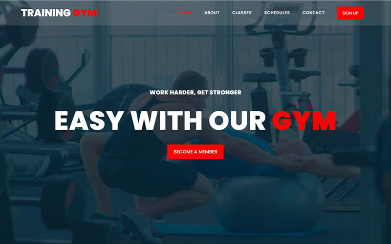 Training Gym landing Page Template Landing Page Template
