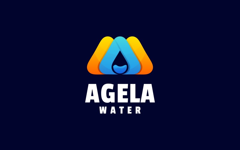 Letter A Water Gradient Colorful Logo Logo Template