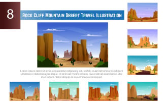 8 Rock Cliff Mountain Desert Travel Illustration