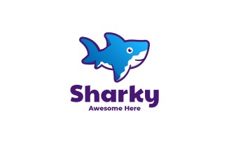 Shark Gradient Mascot Logo