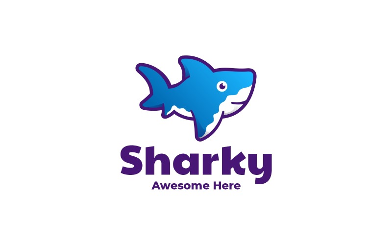 Shark Gradient Mascot Logo Logo Template