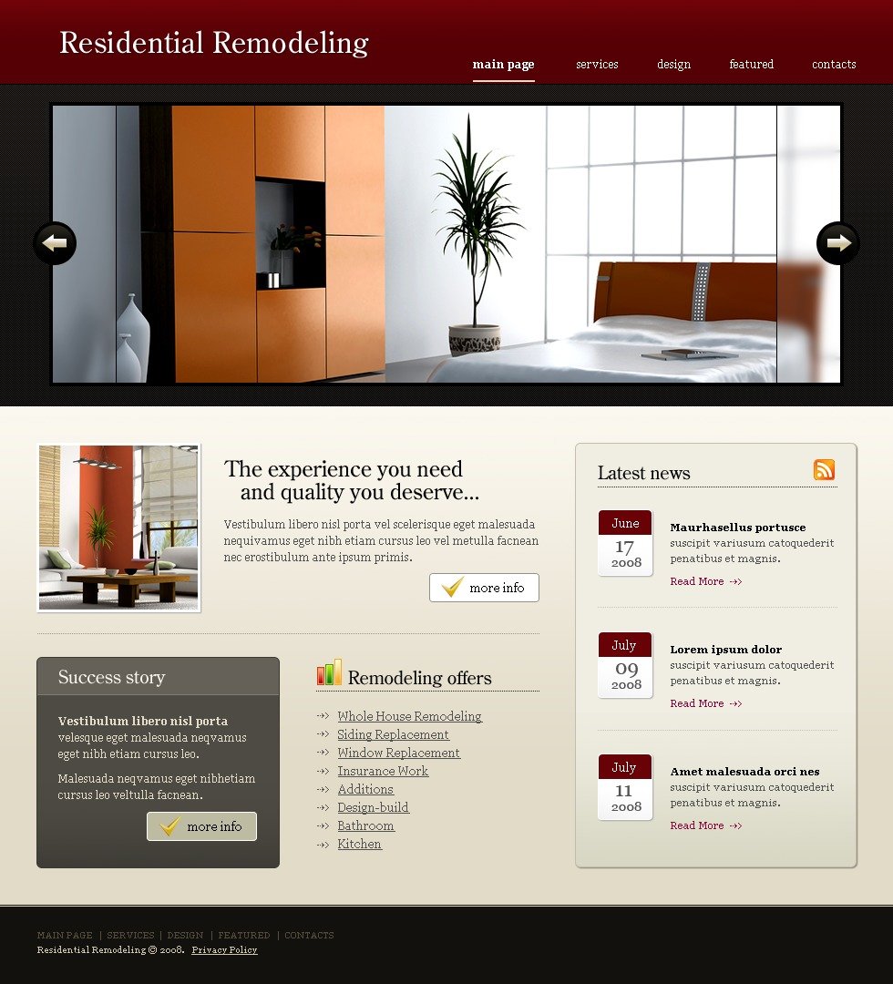 Home Remodeling Website Template 22114