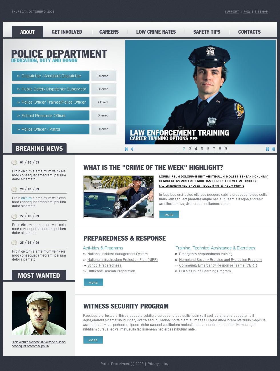 Police Website Template 22143