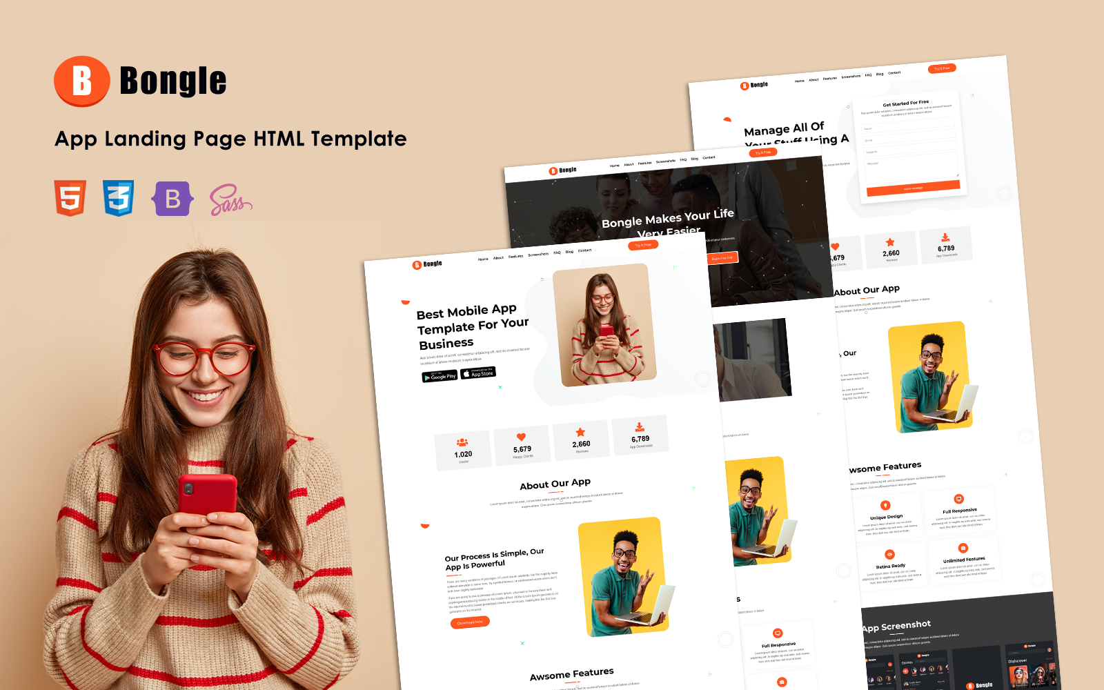 Bongle - App Landing Page Bootstrap 5 Template