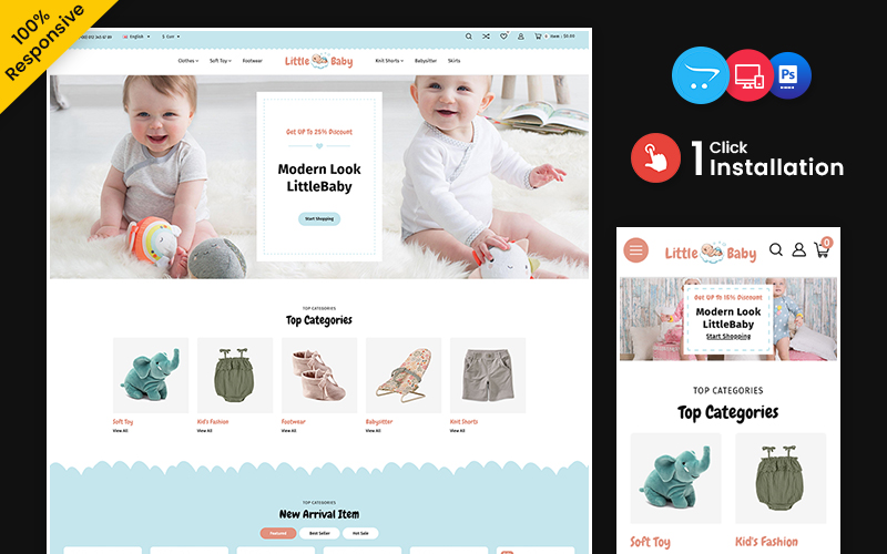 Template #221054 Baby Clothes Webdesign Template - Logo template Preview