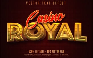 Casino Royal - Editable Text Effect, Metallic Gold Text Style, Graphics Illustration