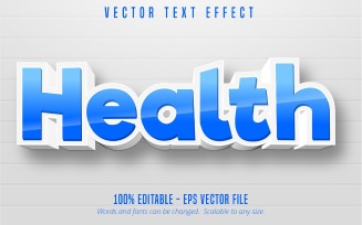 Health - Editable Text Effect, Cartoon Text Style, Graphics Illustration