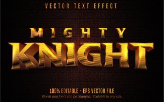 Mighty Night - Editable Text Effect, Metallic Gold Text Style, Graphics Illustration