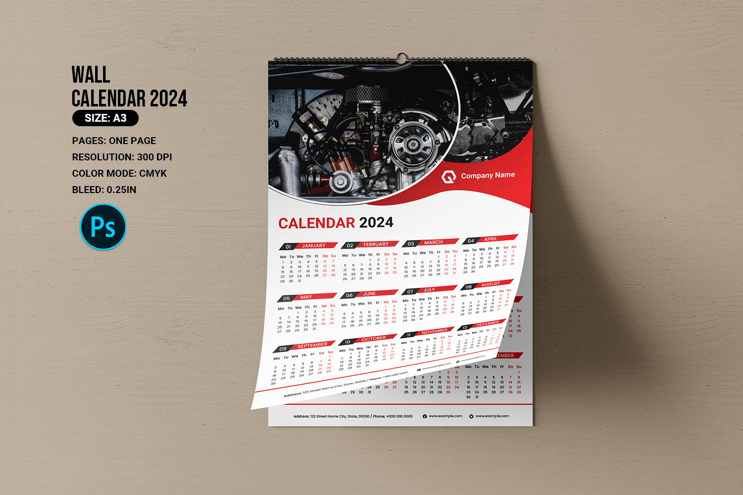 Template #221184 Calendar A3 Webdesign Template - Logo template Preview