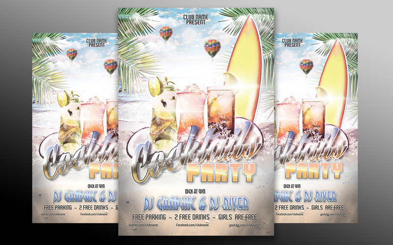 Cocktail Party Flyer Template Corporate Identity
