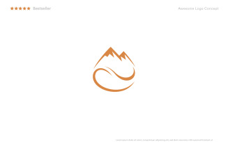 Elegant Mountain Coffee Logo Template