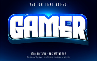 Gamer - Editable Text Effect, Cartoon Text Style, Graphics Illustration
