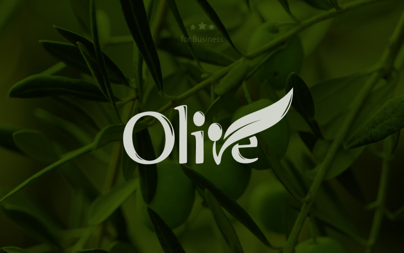 Olive oil label, organic product. Vector olive branch with leaf and drupe, vector logo Logo Template