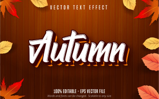 Autumn - Editable Text Effect, Cartoon And Orange Text Style, Graphics Illustration