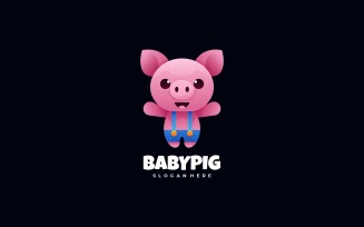 Baby Pig Gradient Logo Template