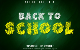 Back To School - Editable Text Effect, Cartoon Text Style, Graphics Illustration