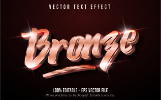 Bronze - Editable Text Effect, Shiny Bronze And Textured Text Style, Graphics Illustration