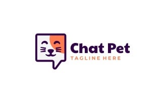 Chat Pet Simple Logo Template