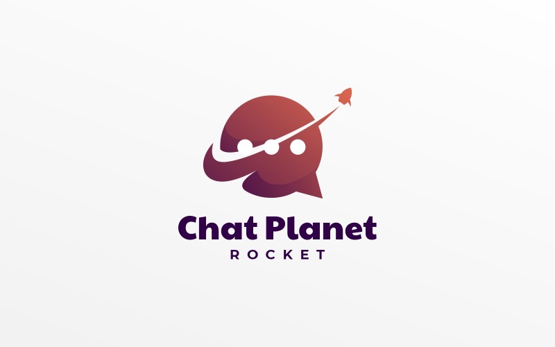 Chat Planet Gradient Logo Logo Template