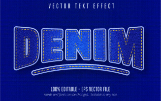 Denim - Editable Text Effect, Cartoon Text Style, Graphics Illustration