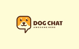 Dog Chat Simple Mascot Logo