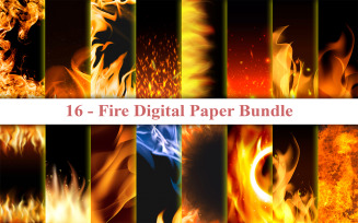 Fire Flaming Digital Paper Bundle, Fire Background