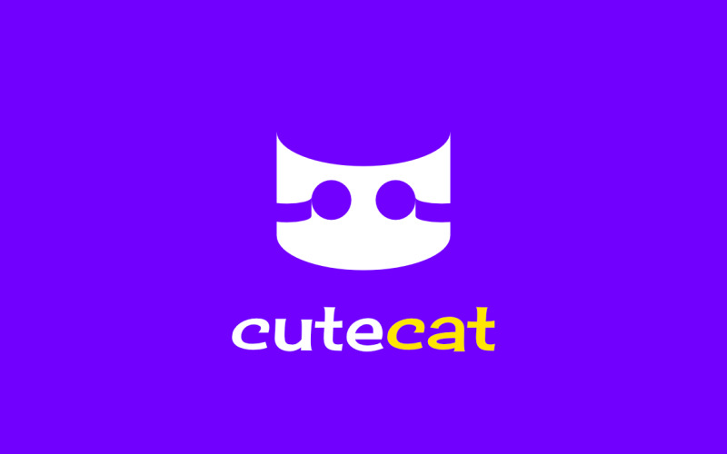 Fun Simple Cute Cat Logo Design Logo Template