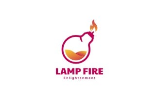 Lamp Fire Line Gradient Logo